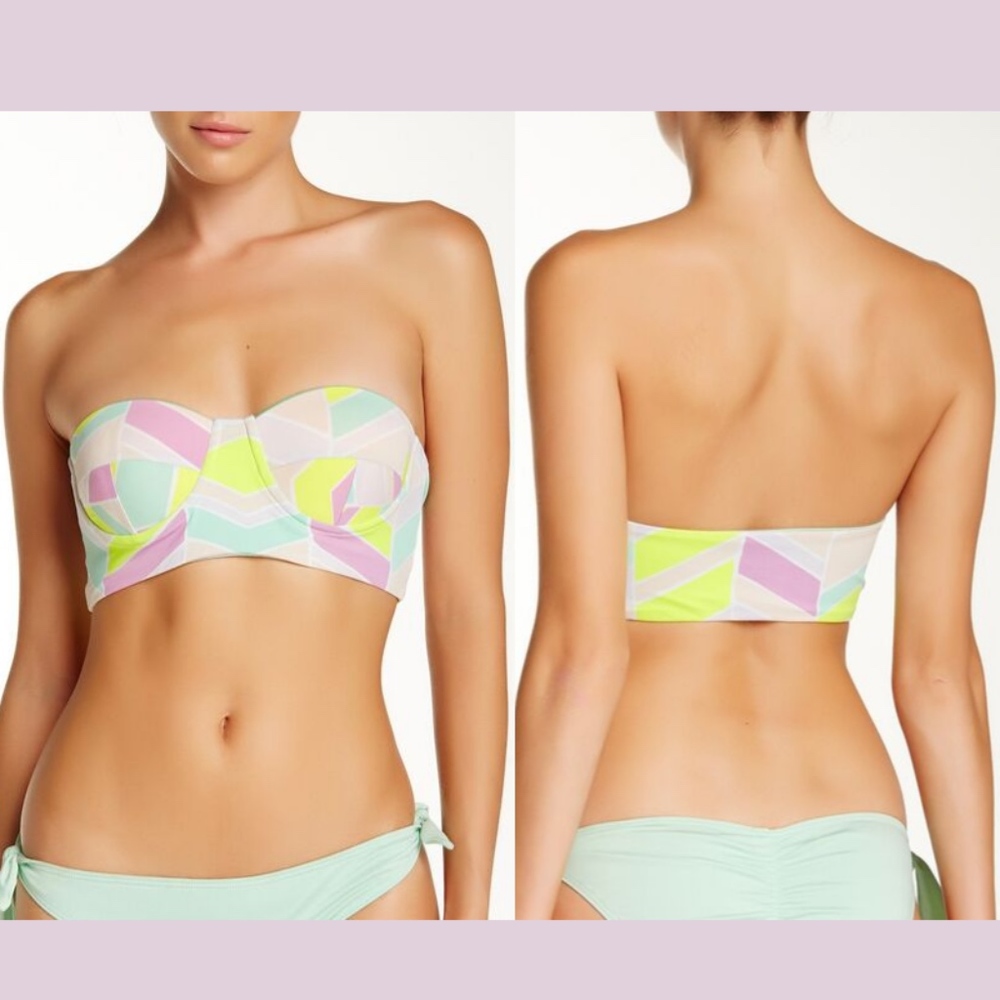 NEW! zinke Katie Underwire Bustier Bikini Top in‎ Yellow Green [SZ Large ]
